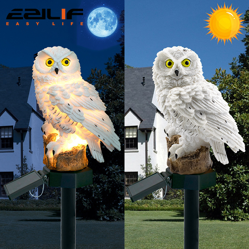 Smart Garden Lighting System - Solar light owl animal sculpture solar