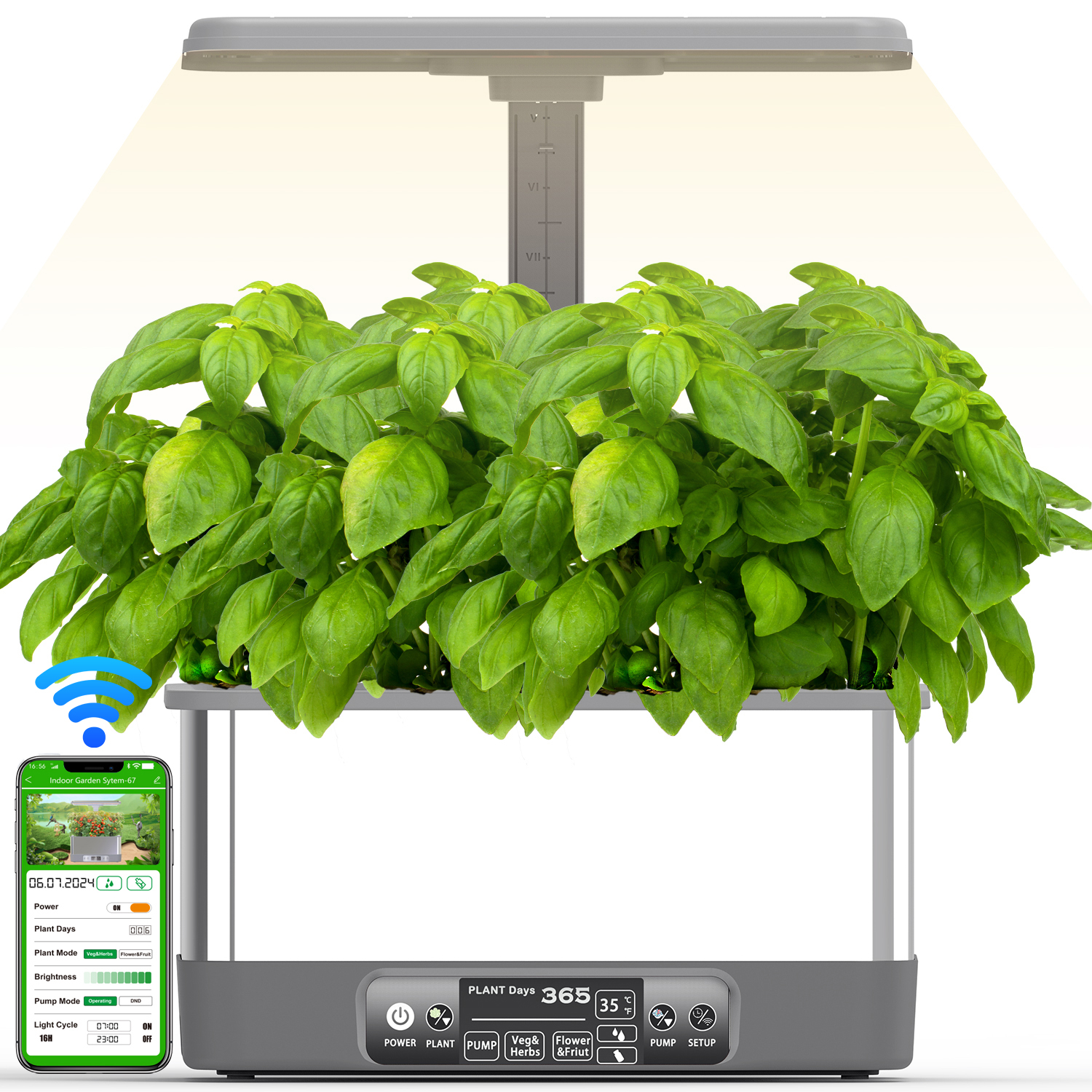 Smart Garden Lighting System - Hydroponics Growing System Kits,APP&WiFi 8/Pods Smart