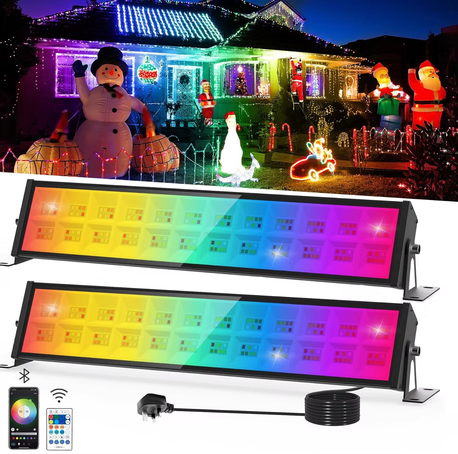 Smart Garden Uk - 72W RGB LED Floodlight Bar With