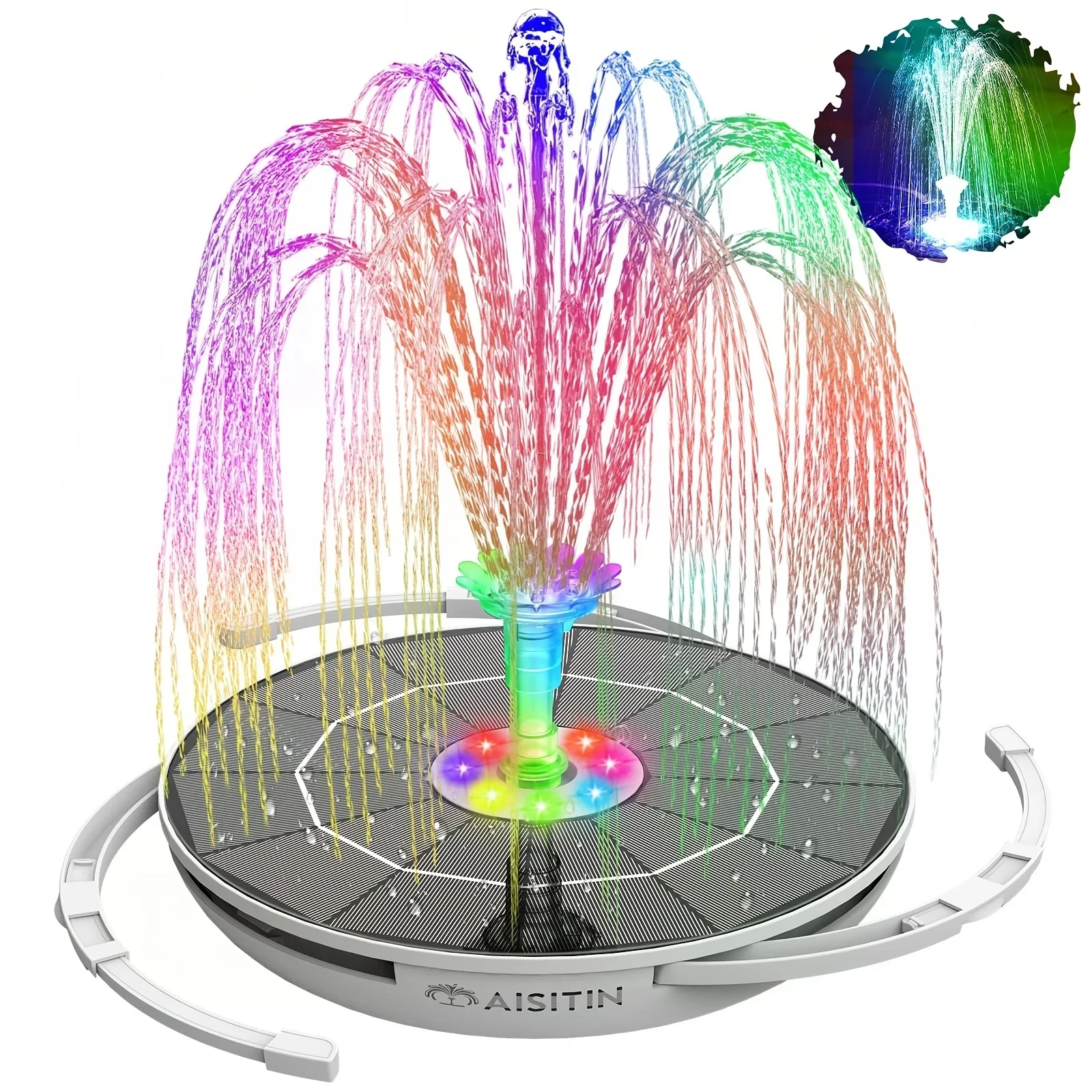 Smart Garden Lighting System - 6.5W LED Solar Fountain Pump with