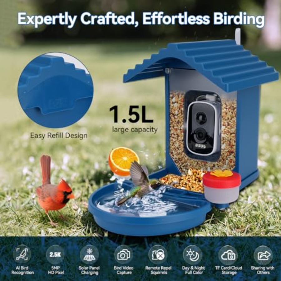 Bird Feeder with Camera Solar  - Smart Garden Video ulasan dan harga