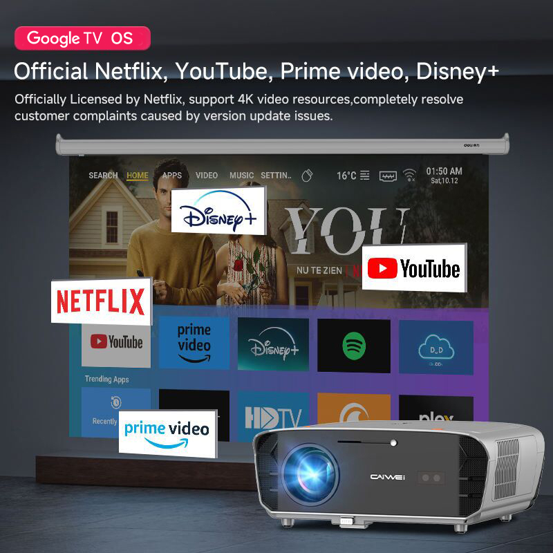 Projector 4k For Google Smart  - Smart Garden Video ulasan dan harga