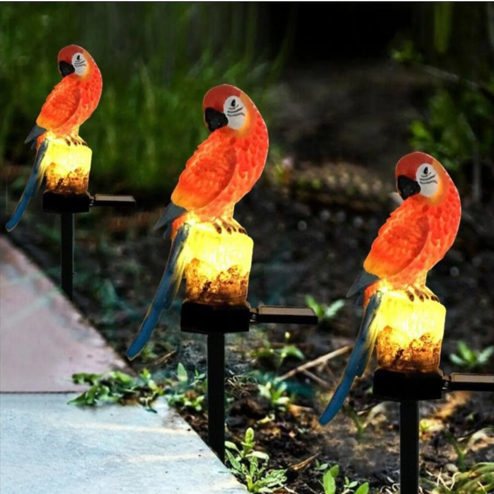 Solar Resin Parrot Decorative  - Smart Garden Lighting System ulasan dan harga