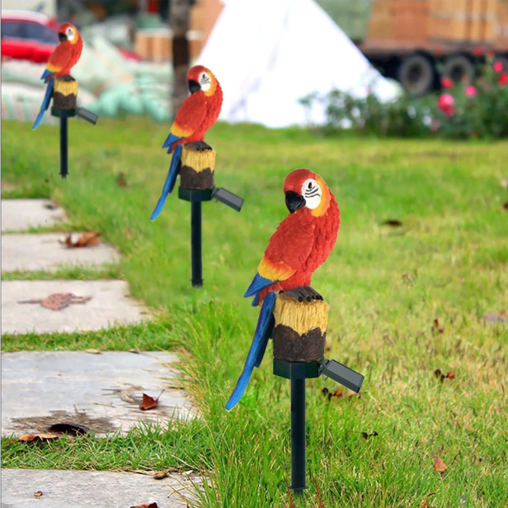 Solar Resin Parrot Decorative  - Smart Garden Lighting System ulasan dan harga