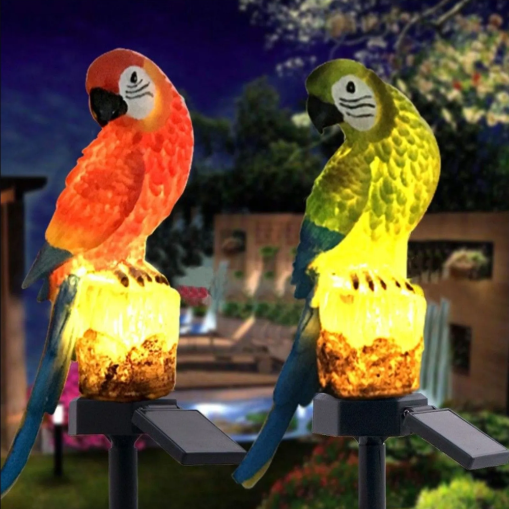 Solar Resin Parrot Decorative  - Smart Garden Lighting System ulasan dan harga