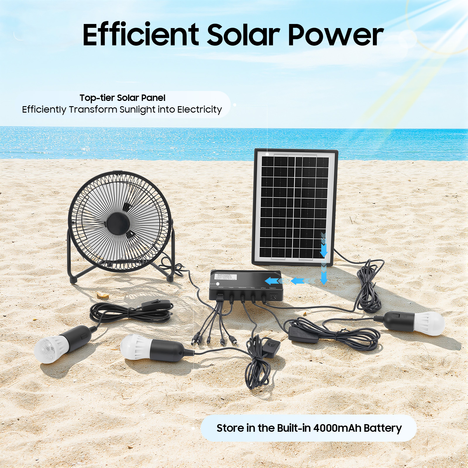 100-240V Solar Fan And Lamp Ki - Smart Garden Lighting System ulasan dan harga