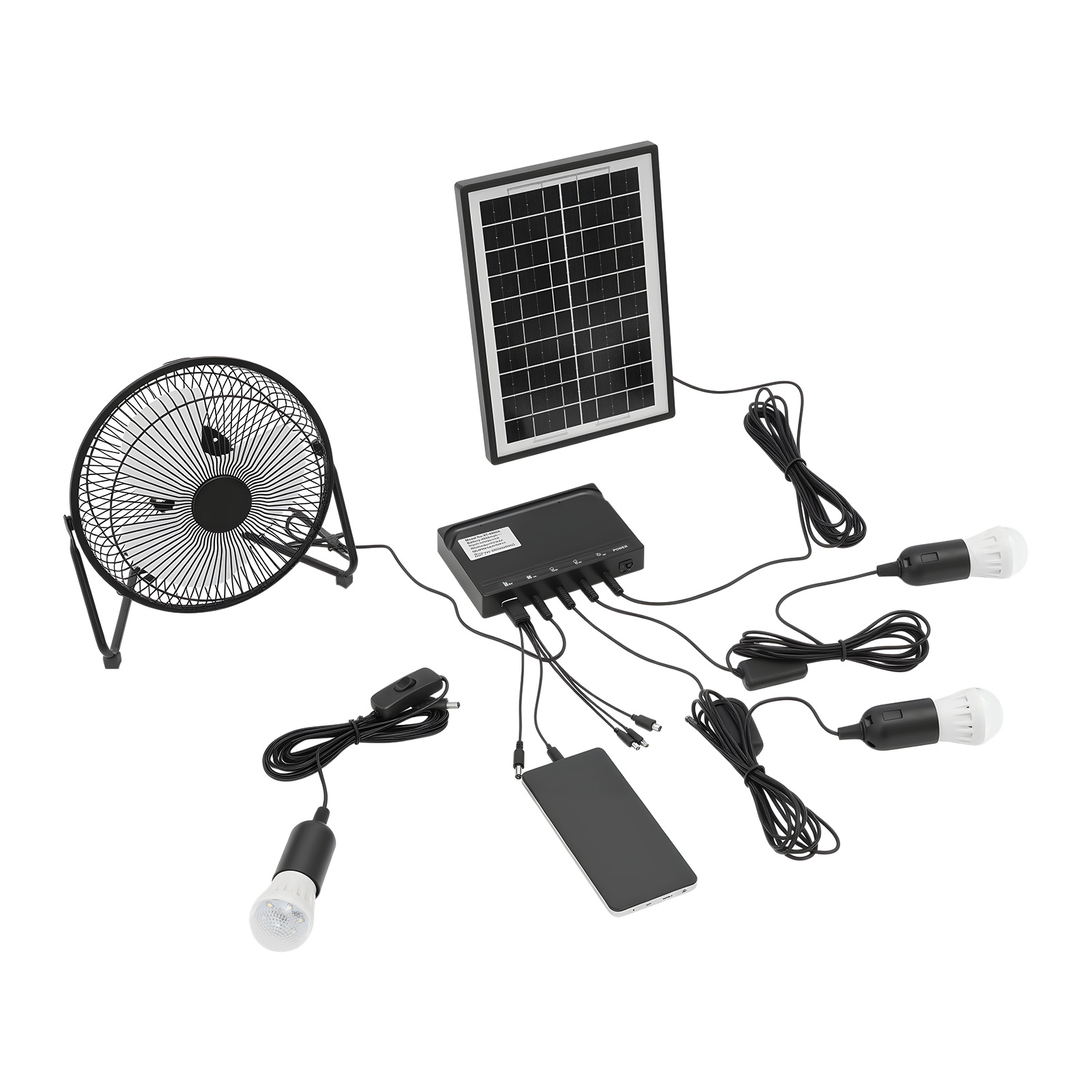 100-240V Solar Fan And Lamp Ki - Smart Garden Lighting System ulasan dan harga