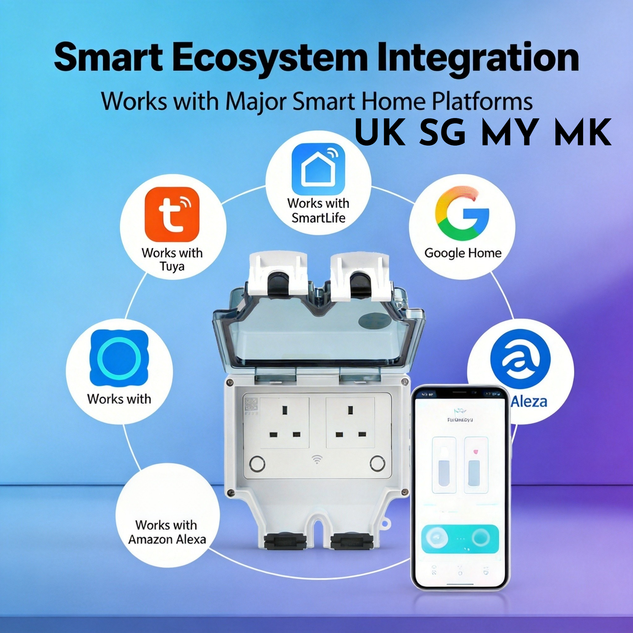 Tuya WIFI Smart Outdoor Socket - Smart Garden Uk ulasan dan harga