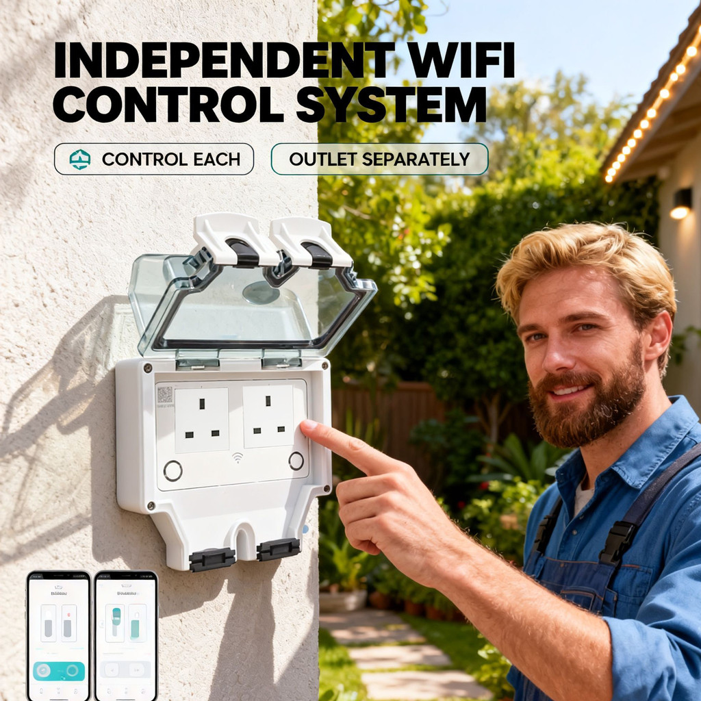 Tuya WIFI Smart Outdoor Socket - Smart Garden Uk ulasan dan harga