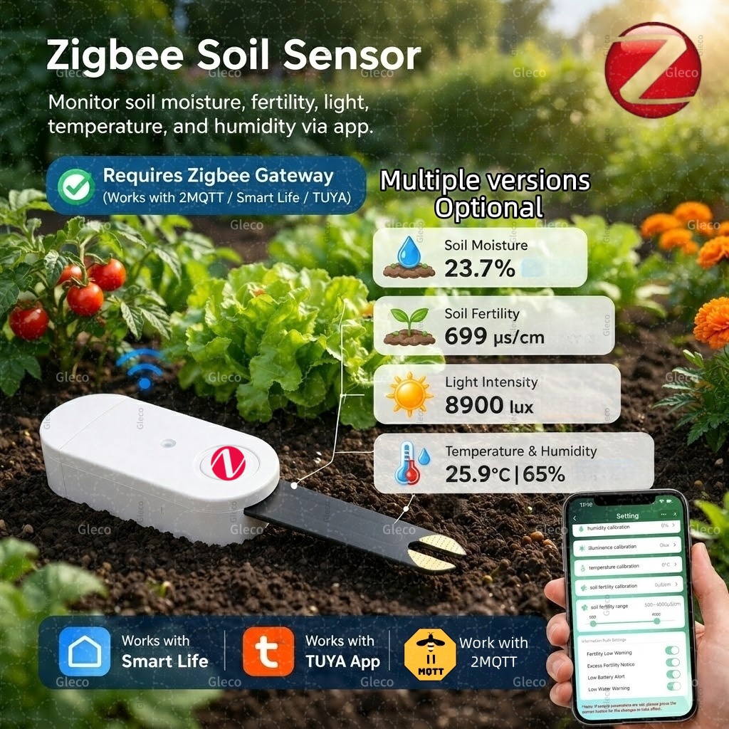 Zigbee Soil Moisture Temperatu - Smart Zigbee Garden Light ulasan dan harga