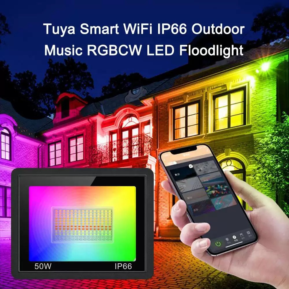 Tuya LED Smart Floodlight RGB  - Smart Zigbee Garden Light ulasan dan harga