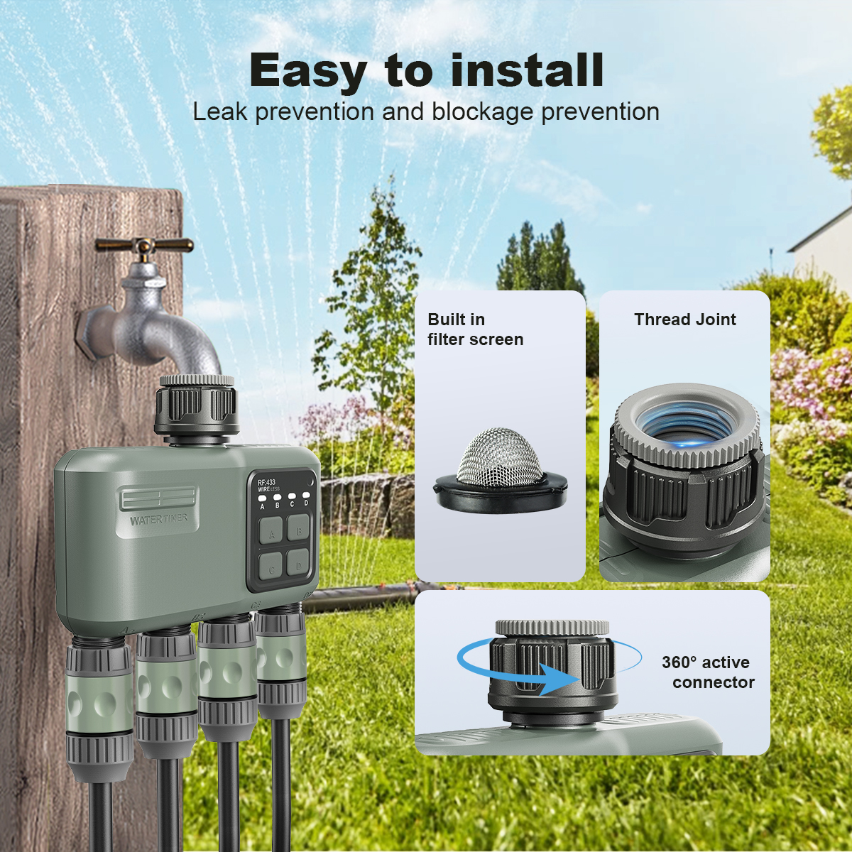4 Outlet Programmable Water Ti - Smart Garden Project ulasan dan harga