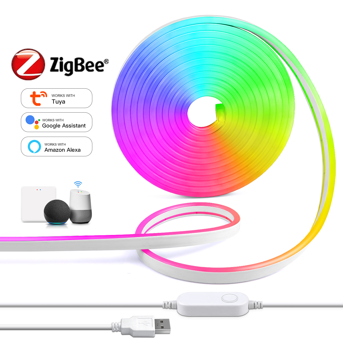 Zigbee Smart lamp Neon LED Str - Smart Zigbee Garden Light ulasan dan harga