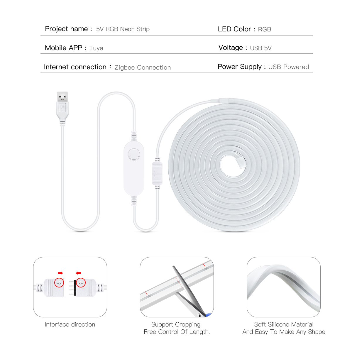 Zigbee Smart lamp Neon LED Str - Smart Zigbee Garden Light ulasan dan harga