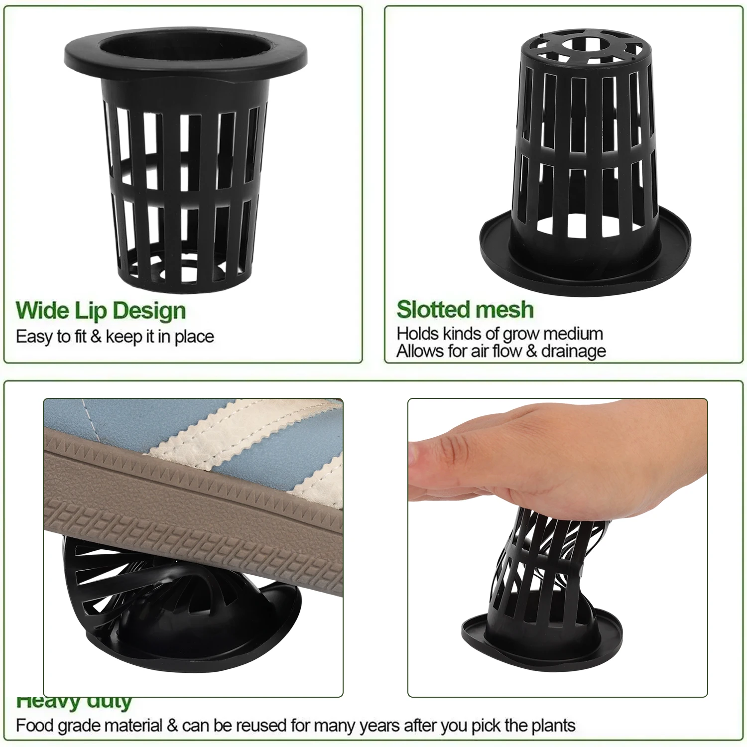 100/25x Hydroponic Pot Net Cup - Smart Garden Plastic Cups ulasan dan harga