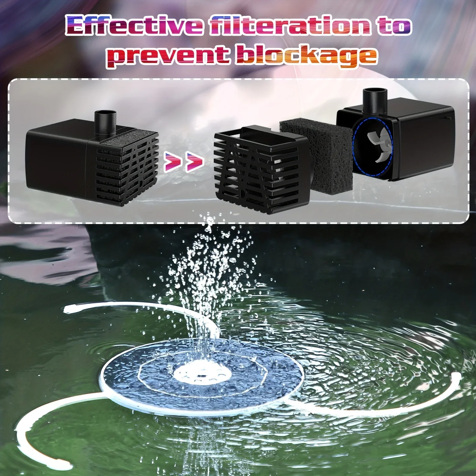 6.5W LED Solar Fountain Pump w - Smart Garden Lighting System ulasan dan harga